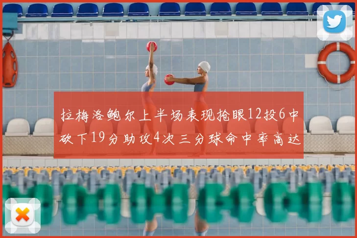 拉梅洛鲍尔上半场表现抢眼12投6中砍下19分助攻4次三分球命中率高达50